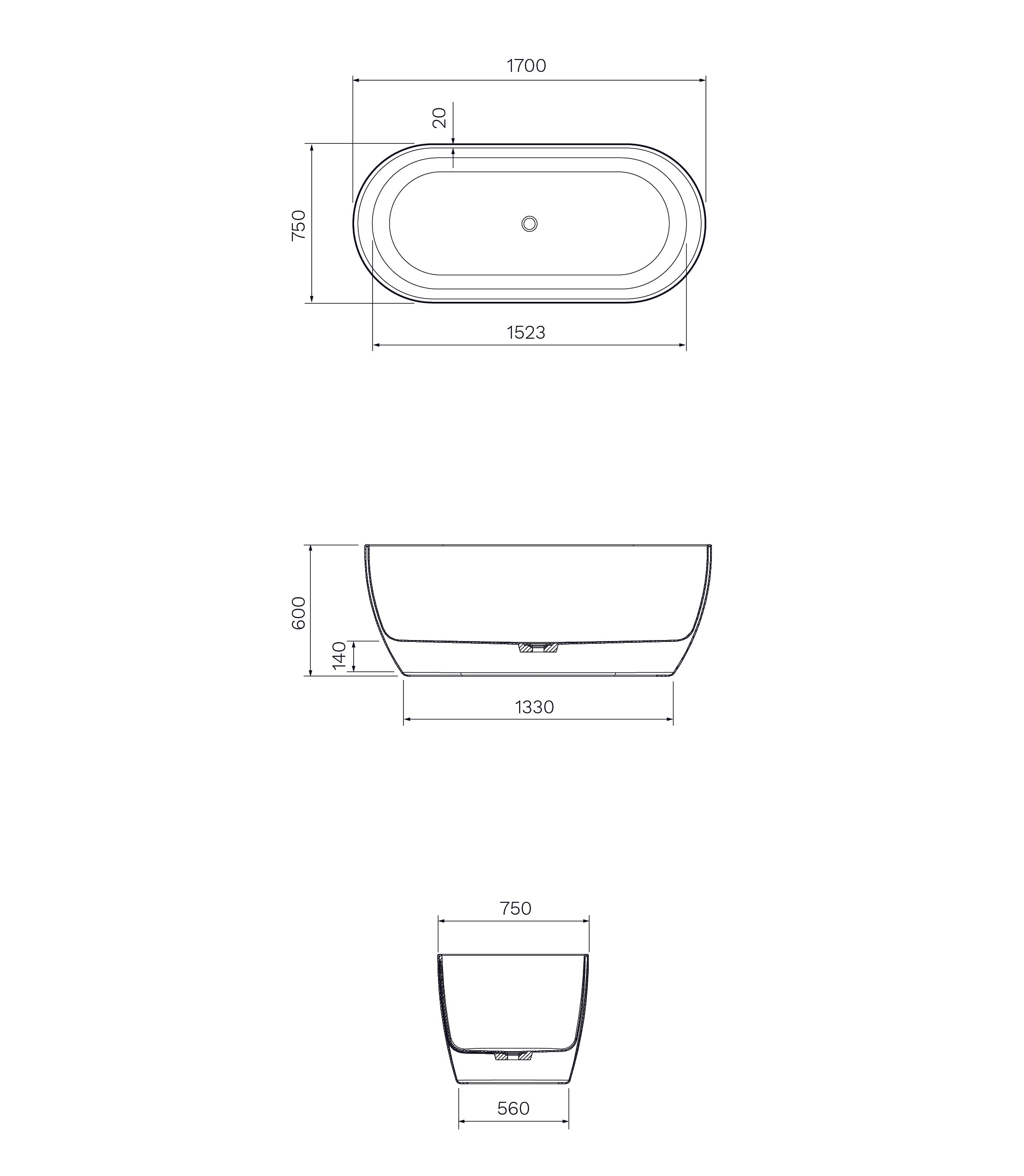 Elli ll freestanding bath