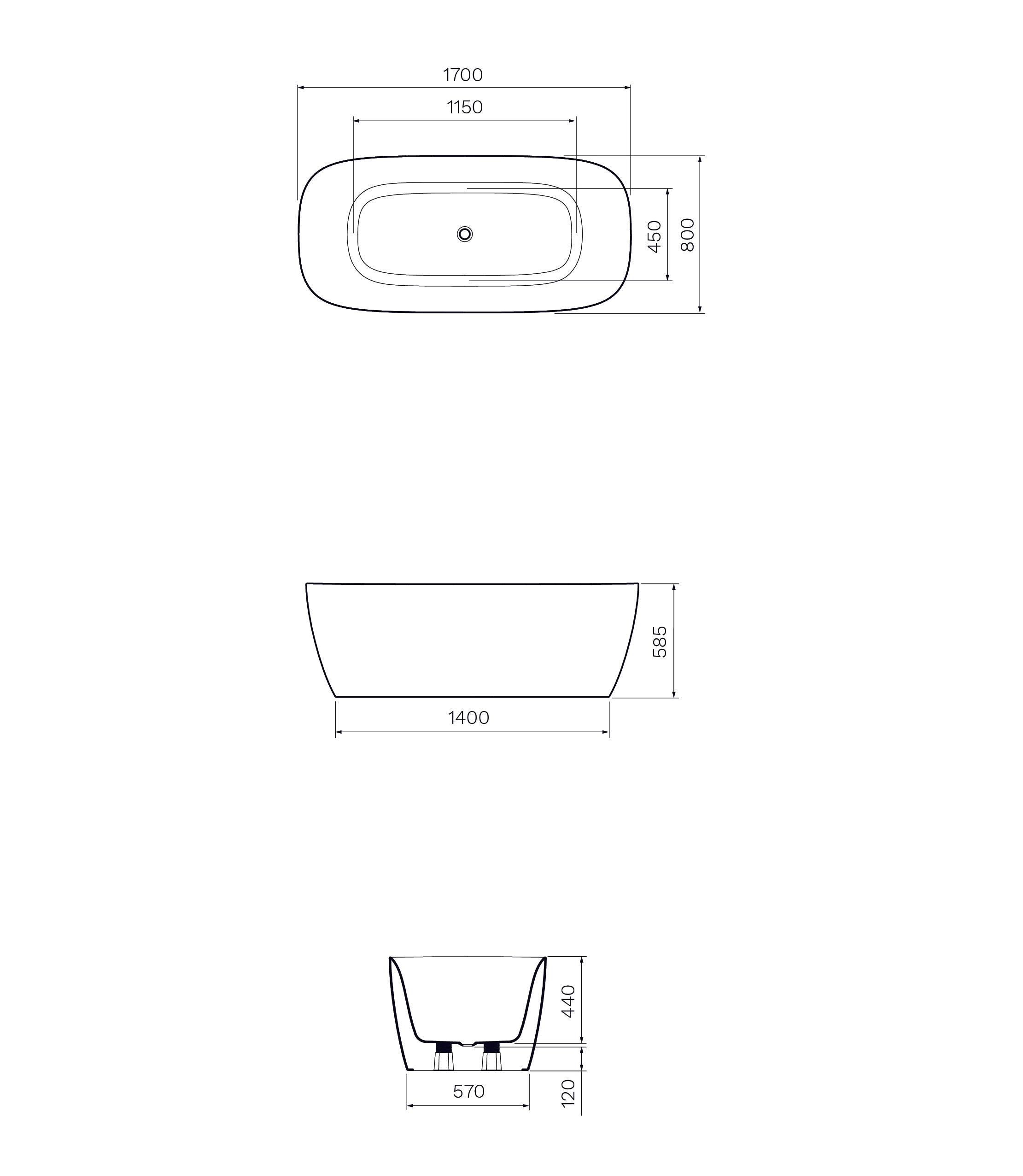 Quasar freestanding bath