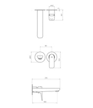 Slim Wall Mixer with 190mm Spout (Individual Flanges)