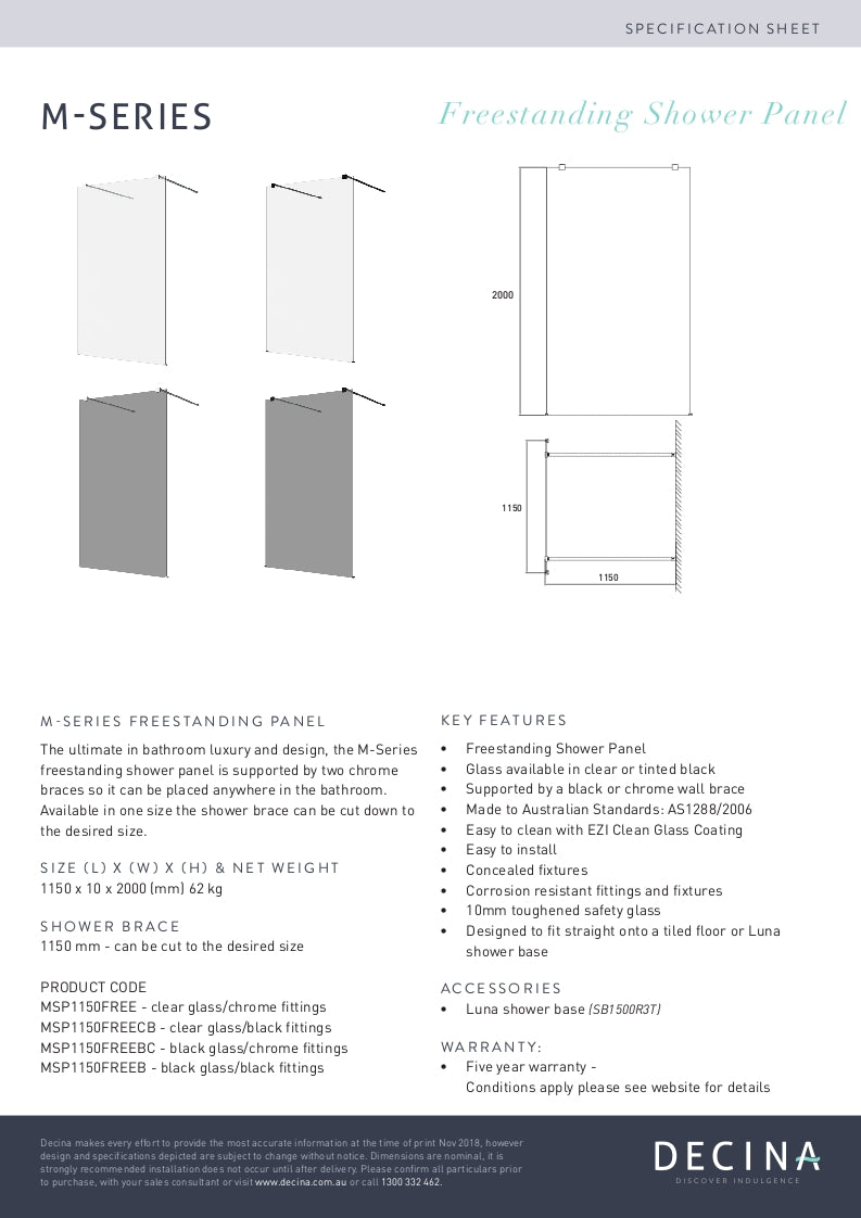 Freestanding shower panel