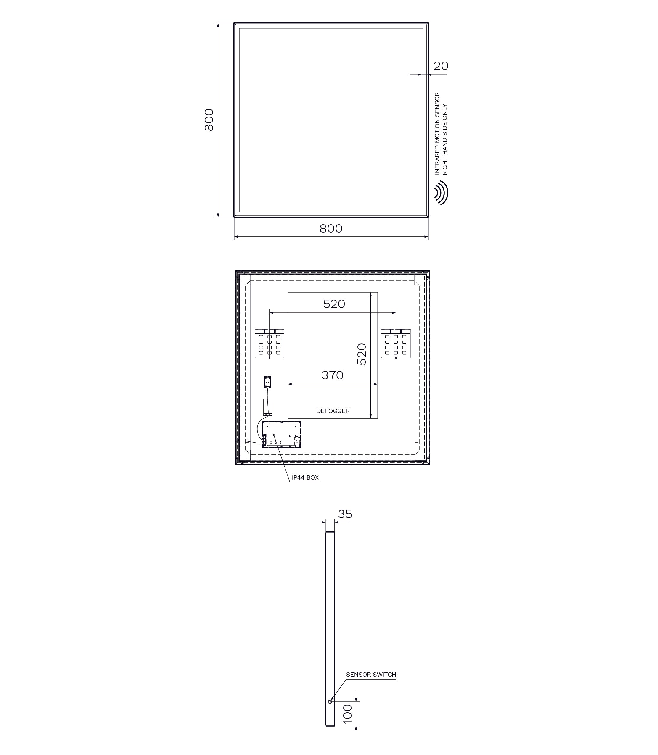 Urban LED mirror 800