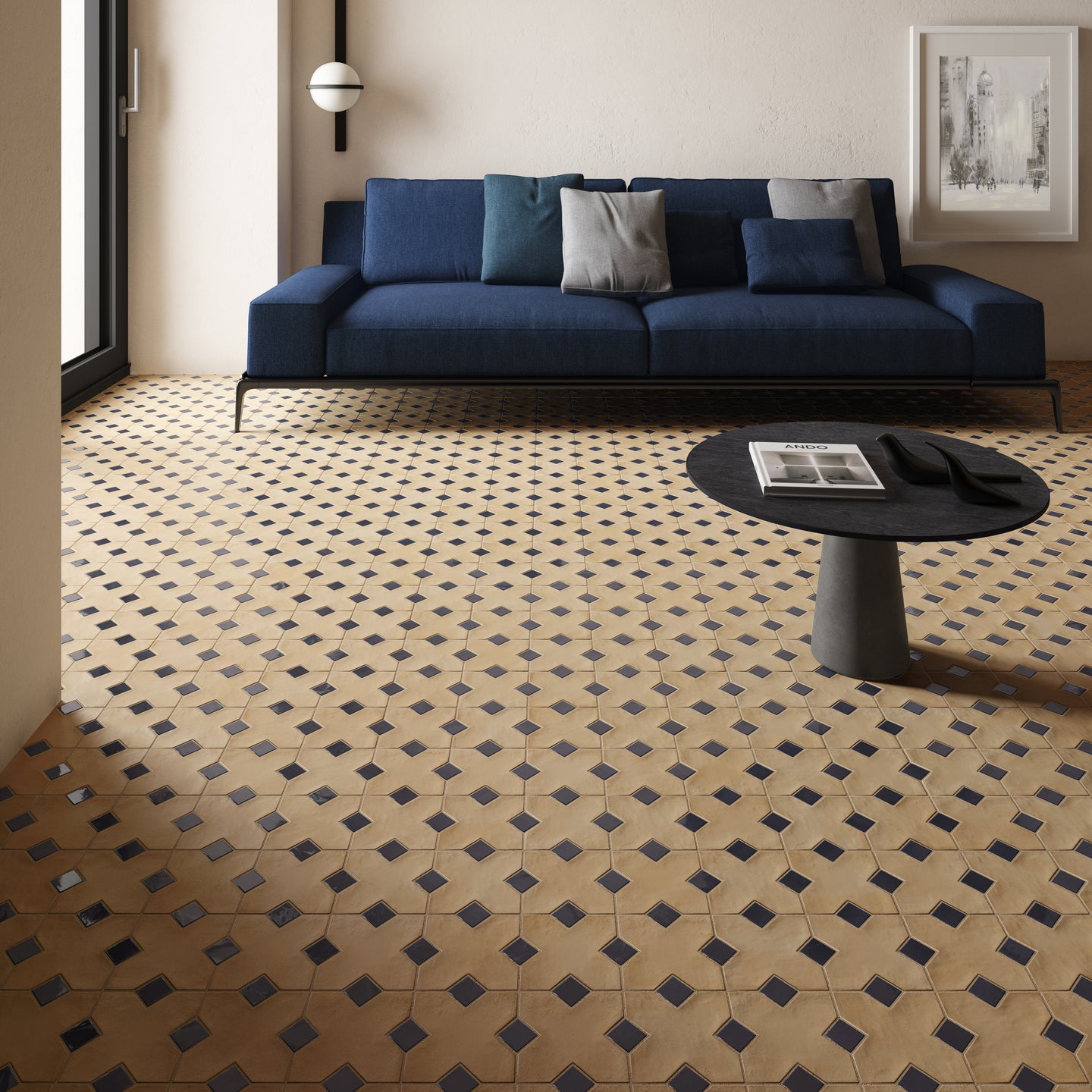 Star & Cross tiles fawn matt