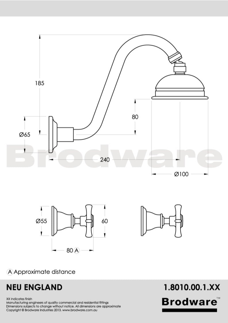 Neu England 3pc shower set