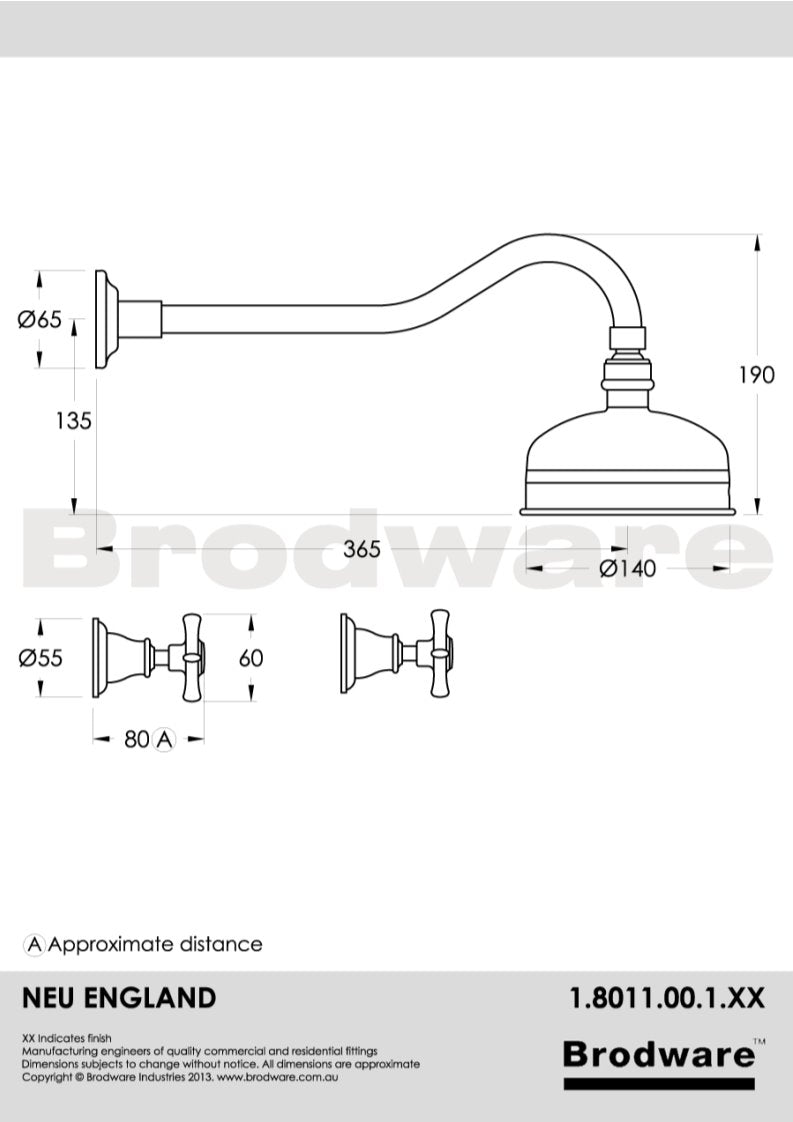 Neu England 3pc shower set