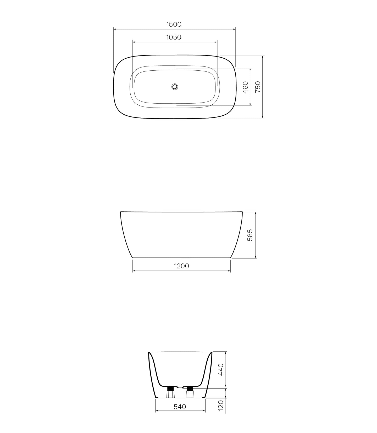 Quasar freestanding bath
