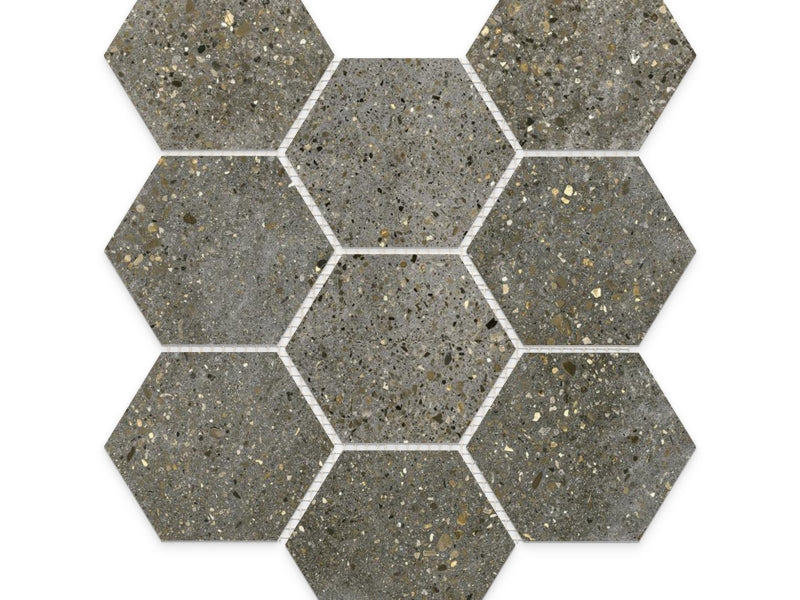 Newport charcoal terrazzo tile