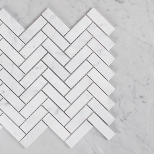 Carrara mosaic tiles