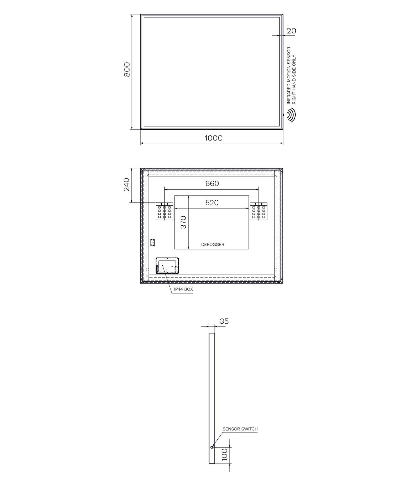 Urban LED mirror 1000