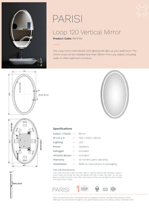 Loop Oval 1200 Mirror Led