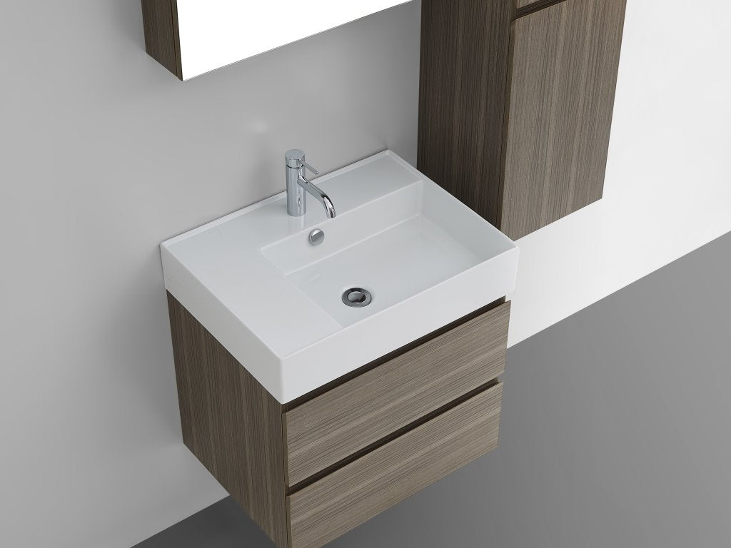 Twenty 600 Wall Mounted Cabinet with Right Bowl Top Sahara