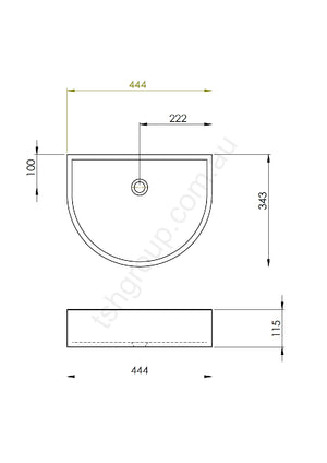 Half moon concrete basin