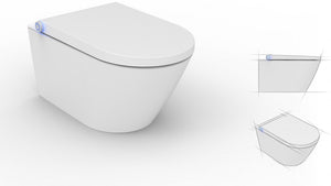 Neion wall faced intelligent toilet with remote and Arcisan concealed cistern